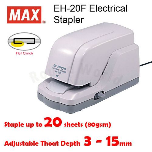 MAX EH-20F Electronic Flat Clinch Stapler (2 - 20 pages) 100V- 220V