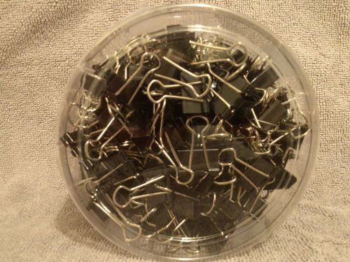 100 Small Size Black Binder Clips Small, 3/4&#034; inch  Width, 5/16&#034; Capacity Silver