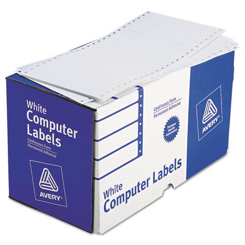 Dot Matrix Printer Shipping Labels, 1 Across, 2-15/16 x 5, White, 3000/Box