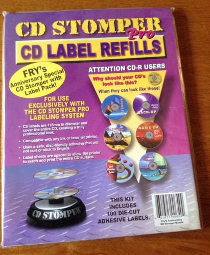 CD Labels Pro Label Refills 100 Die-Cut Labels by CD Stomper *NEW*