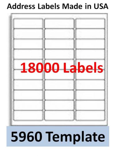 18000 laser/ink jet labels 30up address compatible with avery 5960 for sale