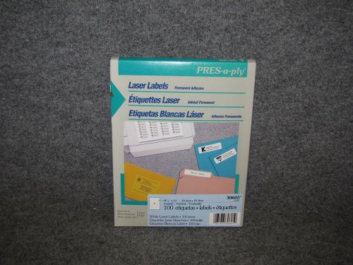 PRES-a-ply 30605 3349 Permanent Adhesive 100 Laser Labels 8.5&#034; x 11&#034; for Avery