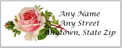 30 Personalized Return Address Rose Labels Buy three Get one free (fxr40a)