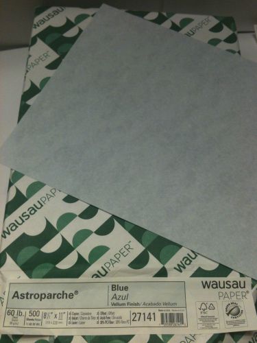 Wausau Paper Vellum Finish 60lb 500 sheets 8 1/2 x 11 Letter Blue 27141 (1 ream)