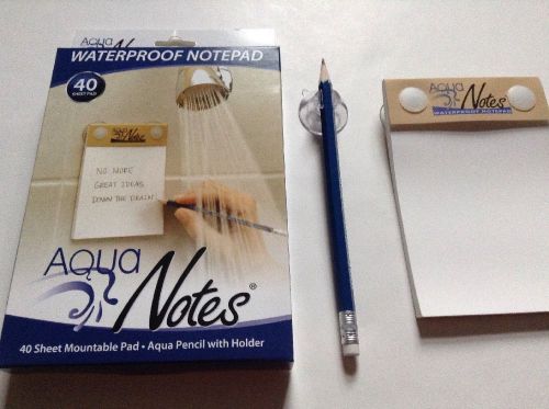 Waterproof Aqua Memo Love Notes  40 Sheet Notepad Suction Cup Shower Writing Pad