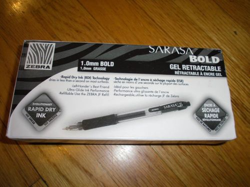 New ! 12PK Zebra Sarasa® Retractable Gel-Ink Pens, Fine Point, Blue 46720