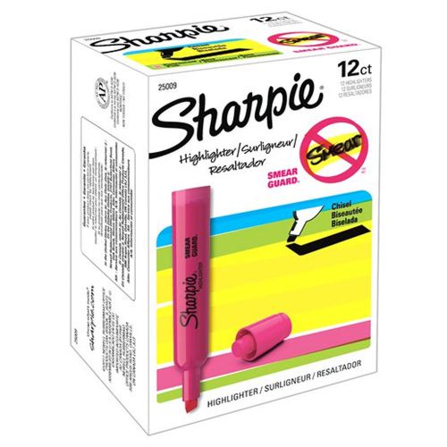 Sharpie Accent Pink Marker Tank-Style Highlighter 1 Box