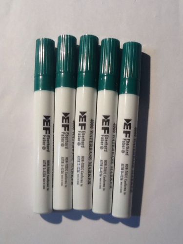5 Green Eberhard Faber 4000 Waterbase Markers. Cheap Shipping!!!