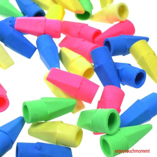 Lots of 20pcs Assorted Colors Pencil Cap Erasers,Pencil tip erasers Colorful