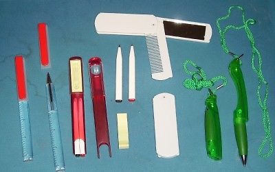 3in1 pen, magnifier/ruler, corded pens, mirror/comb set for sale