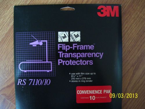 BRAND NEW 3M FLIP-FRAME TRANSPARENCY PROTECTORS RS7110/10 CONTAINS 10 FLIP-FRAME