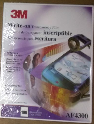 3M AF4300 Write-On Transparency Film 8.5&#034; x 11&#034; 100 Count /Box - BRAND NEW