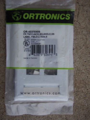 Ortronics or-4030054 fp tracjack sg 4 hole ss label field 2.75 x 4.5 jack plate for sale