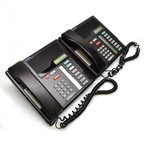 2 Nortel Norstar M7208 Black Office Phone w/ Screen &amp; Speakerphone NT8B31AC-03
