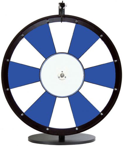24 Inch Blue and White Portable Dry Erase Spinning Prize Wheel