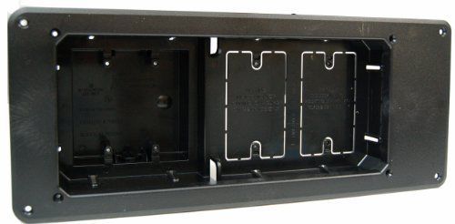 Arlington TVB613BL-1 Recessed TV Outlet Box with Paintable Trim Plate, Black,