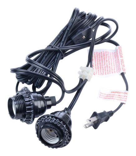 Black double socket cord kit for lanterns for sale