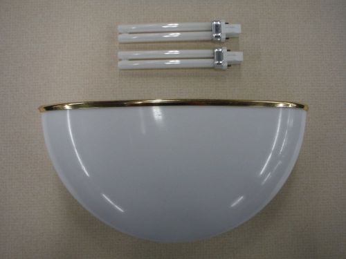 Brownlee Lighting Wall Sconce Half Moon White Gold Trim
