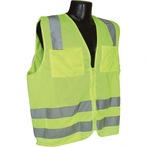 Radians Class 2 Six-Pocket Mesh Safety Vest -Lime, XL, # SV8GM
