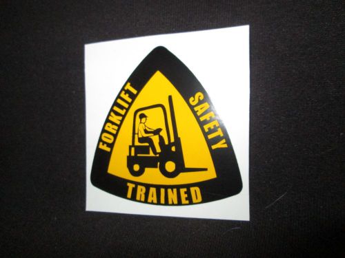 Forklift Safety Trained Hard Hat Decal / Helmet Sticker Fork Lift Tow Motor