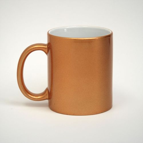 Overstock on 11 oz. Metallic Gold Sublimation Mugs. Great for Promotions!