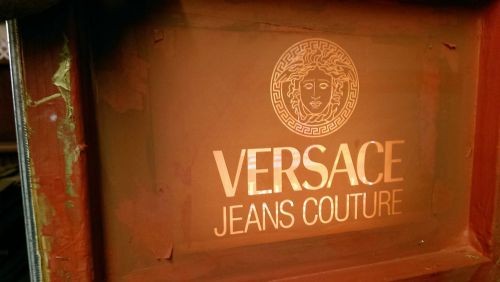 Vintage Used Industrial Versace Jeans Silk Screen Printing Frame 12&#034;x16&#034;
