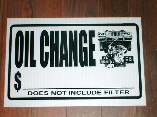 Auto repair shop sign: oil change pricing for sale