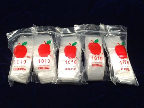 500 x 1010 Apple Tiny Mini Clear Ziplock Bags Baggies Ziplock 1&#034; x 1&#034; Lot of 500