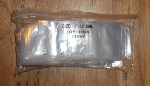 1.5&#034;x1.5&#034; (2 mil) Reclosable Clear Zip Lock Plastic Bags (1 Pack = 100 Bags)