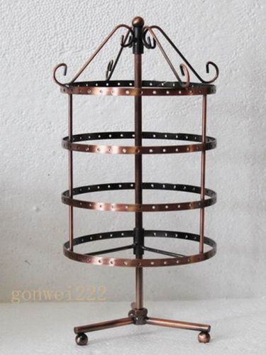 New 144 holes Copper color rotating earrings display stand rack holder