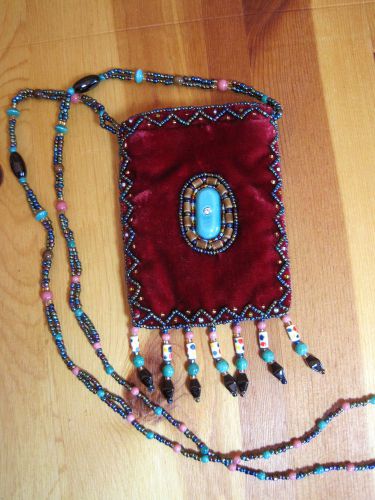 Southwestern Silk Beaded Jeweled  Cell phone Date Bag