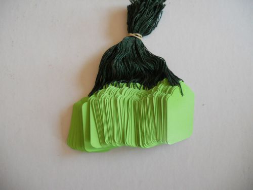 Green String Tags 8S Size 2 3/4&#034; x 1 3/4&#034; Pack of 100