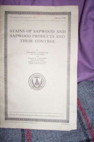 SAPWOOD - Stains, Products, Control - 1940