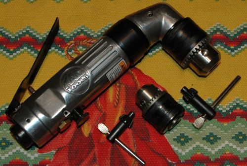 MAC TOOLS RIGHT ANGLE AIR DRILL WITH 3/8 AND 1/2 CHUCKS AD3800AH EXCELLENT COND.