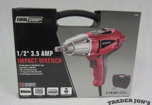 Tool Shop 24 1/2&#034; Impact Wrench Kit Tool with Case Drive Impact Sockets Bits NEW