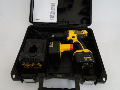 NEW DeWALT DC743KB Cordless Drill Driver + 2 Ni-Mh + charger + case