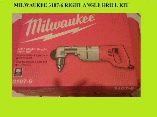 NEW!! MILWAUKEE 1/2 in. HEAVY RIGHT-ANGLE DRILL KIT WITH CASE 3107-6