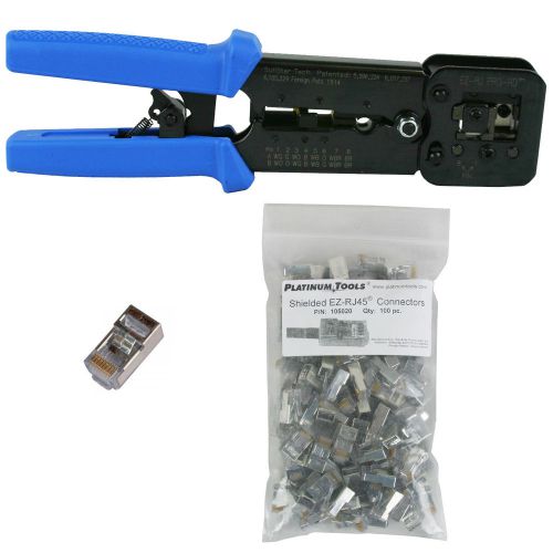 Platinum tools 100054 ez-rjpro hd crimp tool, ez-rj45 cat5e cat6 100 connectors for sale