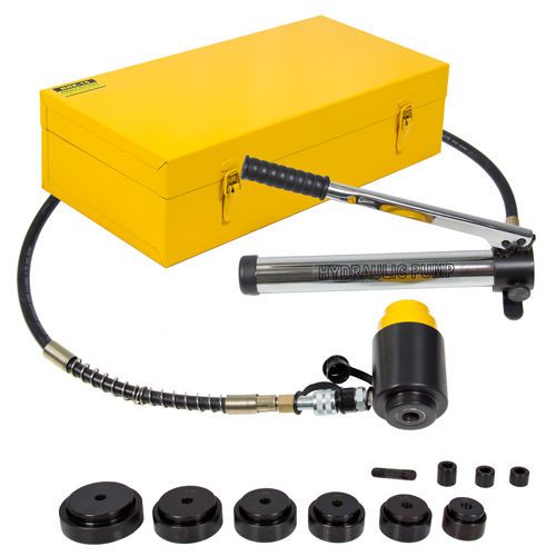 15 Ton Hydraulic Knockout Punch Driver Kit Conduit Hole Tool 11 14 Gauge