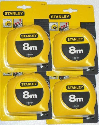 Lot of 4 stanley 8m x 1&#034; metric only tape measure rule ruler 30-457 - new sealed for sale