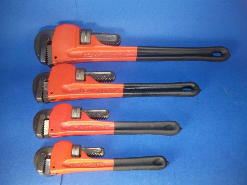 4 pc heavy duty pipe wrench set  8&#034;, 10&#034;, 14&#034; , 18&#034;. for sale
