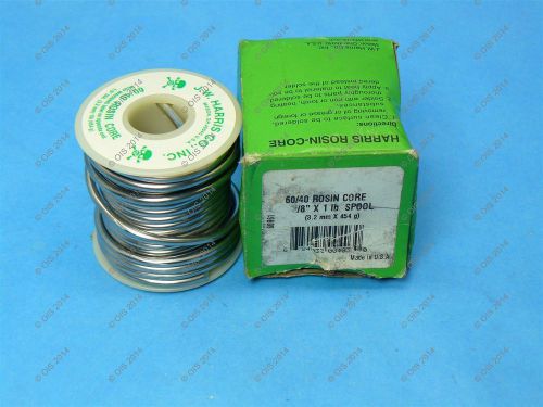 HARRIS 60R61 ROSIN CORE SOLDER 60/40 1/8&#034; X 1 LB SPOOL USA NOS