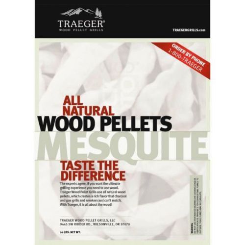 Traeger Industries PEL305 Wood Barbeque Pellets-20LB MESQUITE PELLETS