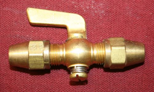 5/16 flare brass drain pet cock shut off valve fuel gas air ball pipe plumbing for sale
