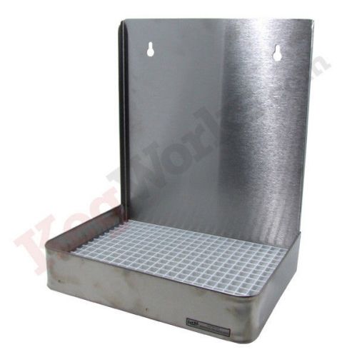 19&#034; Wall Mount Drip Tray - Stainless Steel With Drain - Draft Beer Spill Catcher