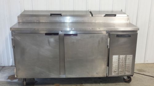 Beverage air refrigerated pizza prep table 67&#034; 2 door cooler for sale