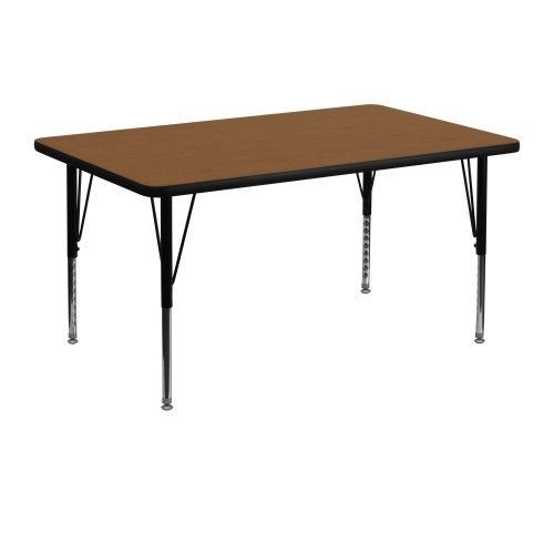 Flash furniture xu-a3048-rec-oak-h-p-gg 30&#034; x 48&#034; rectangular activity table, hi for sale
