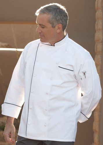 Brand New Executive Chef Coat-4XL    White Coat with Black Piping