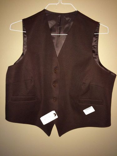 22 Server Vests, Chocolate Brown, 100% Poly, Fully Lined, Male And Female