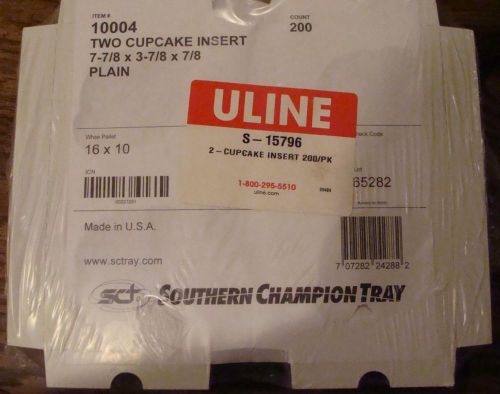 ULINE TWO CUPCAKE INSERT 7-7/8 x 3-7/8 x 7/8 (200 COUNT) NEW IN BOX